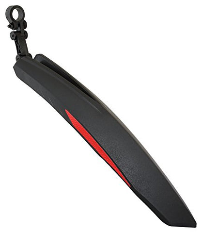 Image of Dark Horse Plastic Bicycle Atom Mudguard with Reflective Tape, Black-Red