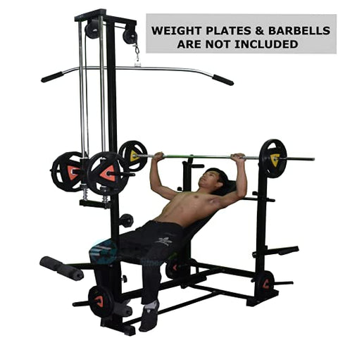 Image of Hashtag fitness Adjustable 20 in 1 Gym Bench for Home Gyms with LAT Pull Down Machine Gym Equipments for Home