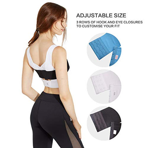 Image of DREAM SLIM Activewear Breast Support Band No-Bounce Extra Sports Bras for Women Adjustable Sports Bra Strap (Blue, S)