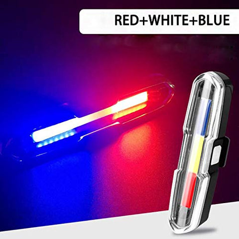 Image of Dark Horse® Bicycle New Tail Light with 3 Colors Red, Blue & White LED Light 6 Mode USB Rechargeable