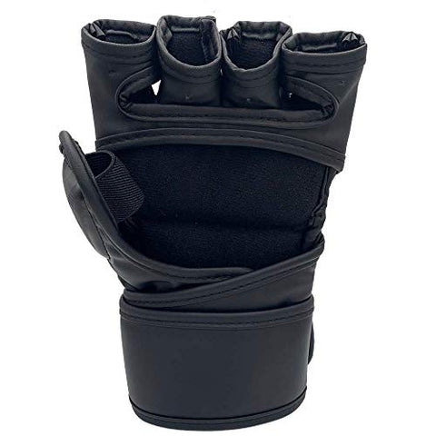 Image of ZTTY MMA Gloves Martial Arts Training Sparring Punching Bag Gloves for The Kickboxing with Microfiber Leather (Black-P, L-XL)