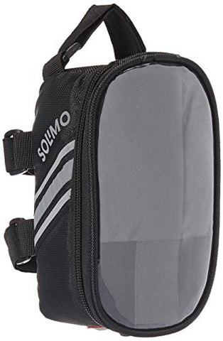 Image of Amazon Brand - Solimo Bicycle Saddle Bag with Touchscreen Pocket for Smartphone, Black
