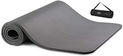 Image of OJS ® EVA Yoga Mat with Carrying Bag for Gym Workout and Yoga Exercise with 6mm Thickness, Anti-Slip Yoga Mat for Men & Women Fitness (Made in India)(Grey)