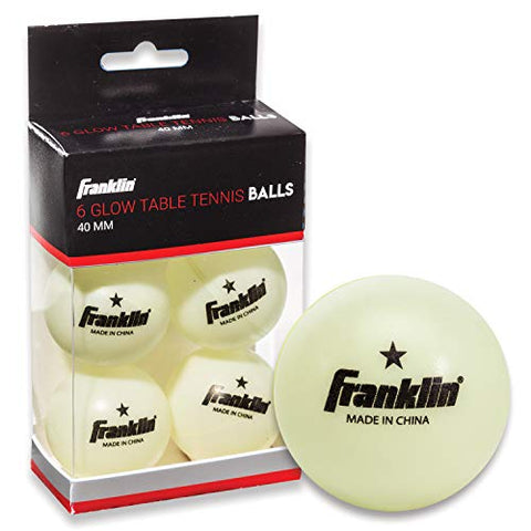 Image of Franklin Sports 1 Star GID Table Tennis Balls (Pack of 6), 40 mm