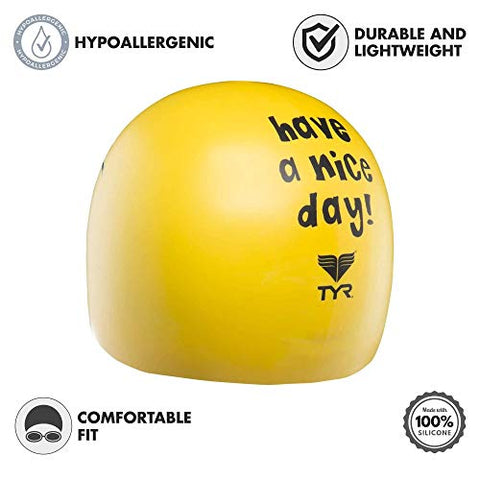 Image of Tyr Have a Nice Day Swim Cap (Yellow)