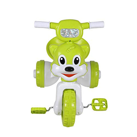 Image of Fun Ride Charlie Cat Foldable Tricycles with Music and Lights for Boys and Girls of 2-4 Years (Green, Weight Upto 18 Kg)