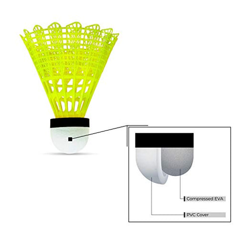 Image of Li-Ning Bolt Neo (6 in 1) Nylon Badminton Shuttlecocks (Yellow)