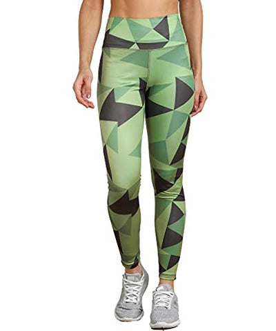 Image of Rock Paper Scissors Premium Gym wear/Active Wear Tights Strechable Leggings Yoga Pants Gym Tight Geometric Green