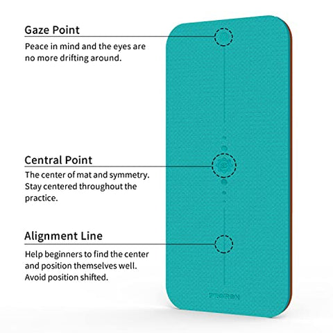 Image of PROIRON TPE Yoga Mat 1830×660×6 mm(Cyan/Brown), Yoga Mat Extra Wide, Non Slip Large Exercise Mat Pilates Mat with Carry Strap for Fitness Home Gym TPE Eco Friendly Yoga Mat