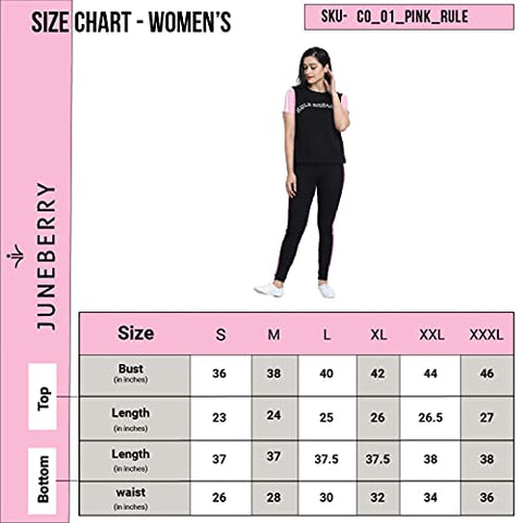 Image of JUNEBERRY Cotton Half Sleeve & Track Pants Co-Ords Track Suit Set for Women and Girls (CO_01_YLW_Rule_S_Yellow_Small)