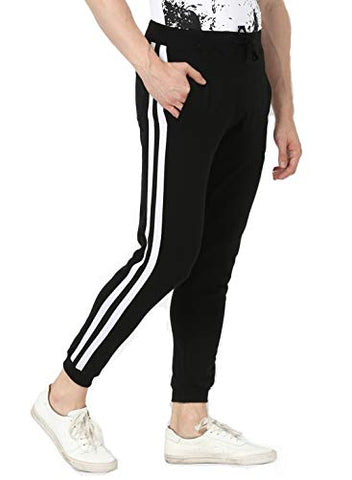 Image of Alan Jones Clothing Men's Slim Fit Track pants (JOG19-SP01-BCK-3XL_Black_XXX-Large)