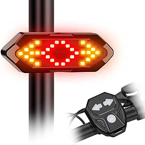 Image of FASTPED ® Bicycle Tail Light USB Rechargable Smart Wireless Remote Control Turn Signal Warning Lamp Bike Taillight