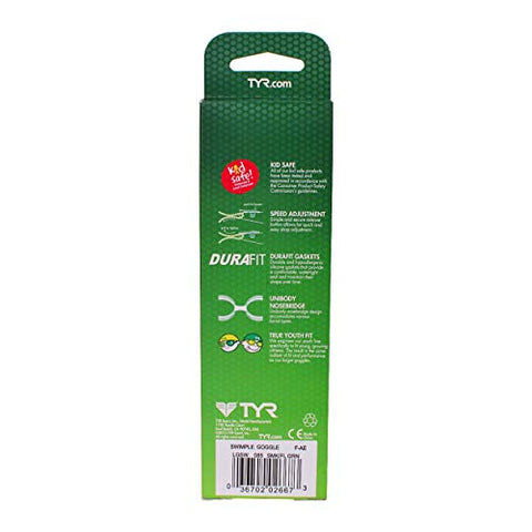 Image of TYR Swimples Swimming Goggles (Smoke, Green)