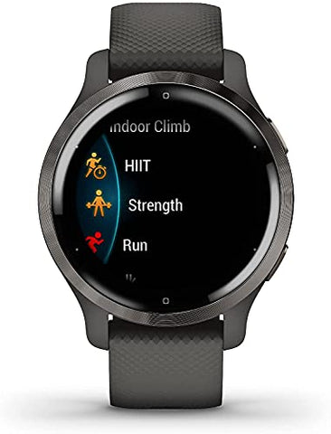 Image of Garmin Venu 2S, Smaller-Sized GPS Smartwatch with Advanced Health Monitoring and Fitness Features, Slate Bezel with Graphite Case and Silicone Band, (010-02429-70)