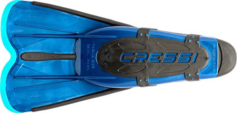 Image of Cressi Agua Short Fins for Swimming and Snorkeling, Blue, UK 12/13