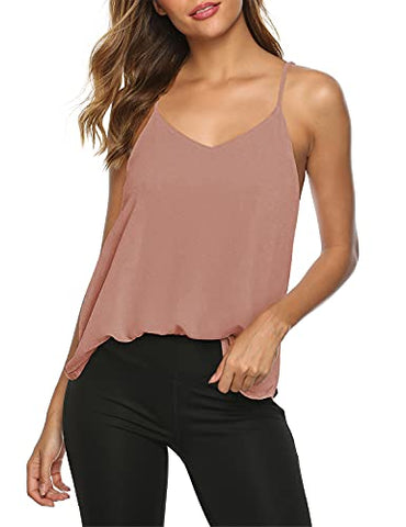 Image of Womens Sexy Yoga Tank Tops Summer V Neck Workout Tops Backless Beach Shirts Open Back Activewear Gym Sports Shirts Pink M