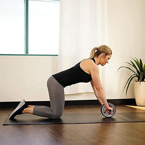 Image of OJS Abs Roller For Abs Exercise Equipment With Knee Mat For Men & Women Abs Wheel For Home Gym, Workouts And Exercise - Belly Fat Burner For Women And Men