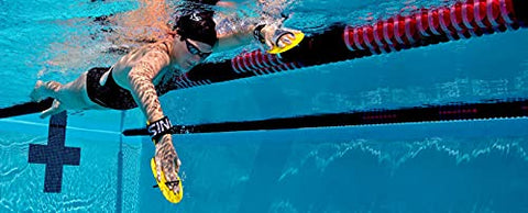 Image of Finis 1.05.026 Bolster Paddles, One Size (Yellow/Black)