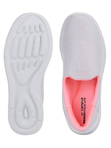 Image of Campus Women's Zoe Plus L.Gry/B.Pink Running Shoes -4 UK/India