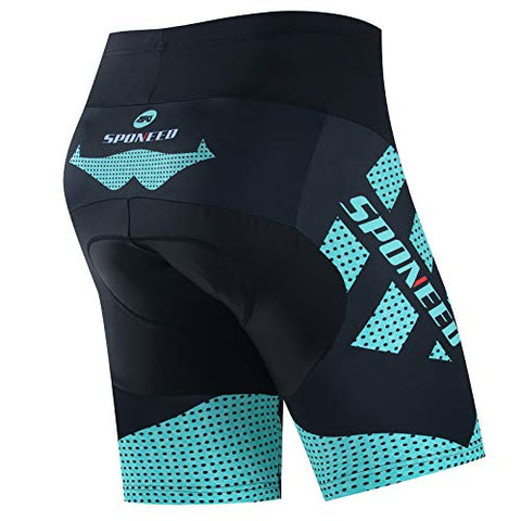 Image of Cycling Shorts Padded Men Road Bike Tights Wicking Outdoor Cycle Sportswear Bottoms US L Sponeed Green