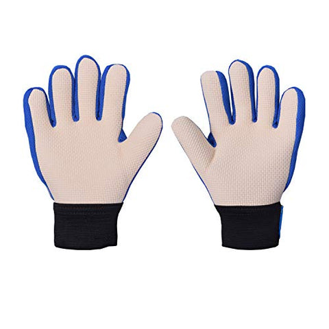Image of Sportout Kids Goalkeeper Gloves, Soccer Gloves with Double Wrist Protection and Non-Slip Wear Resistant Latex Material to Give Splendid Protection to Prevent Injuries (Blue, 7)