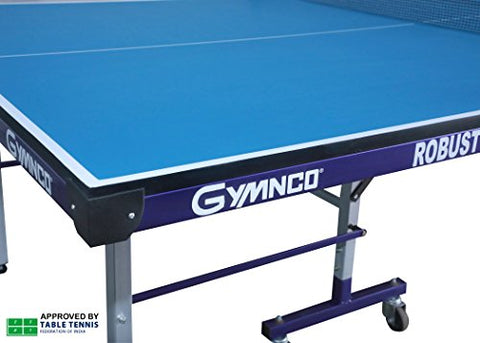 Image of Gymnco Robust Iron Tech Table Tennis Table with 75 MM Wheel (Top 25 mm Laminated Compressed & Free TT Table Cover + 2 TT Racket & Balls)