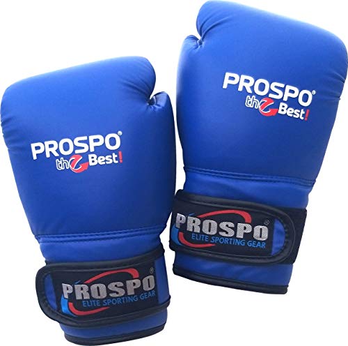 Prospo Top-Grade Boxing Gloves, Kickboxing Bagwork Gel Sparring Training Gloves, Muay Thai Style Punching Bag Mitts, Fight Gloves Men Women (Blue,