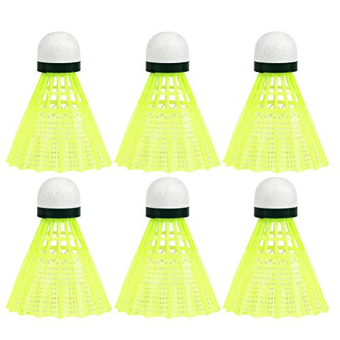 Image of BESPORTBLE 6pcs Nylon Badminton Shuttlecocks Badminton Birdies Balls for Kids Adult Indoor Outdoor Sports Activities Yellow