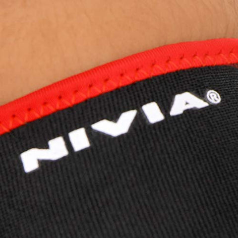 Image of Nivia 589L Neoprene Orthopedic Elbow Support(Adjustable with Velcro), Large (Red/Black)