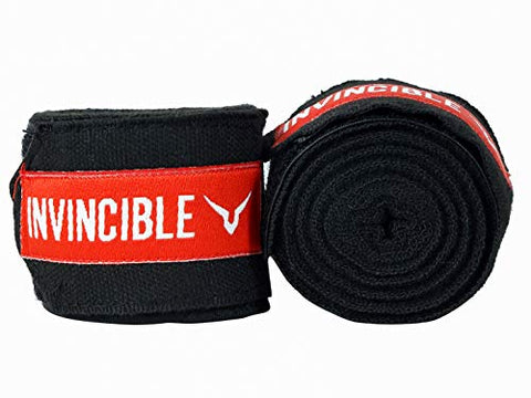 Image of Invincible Mexican Style Semi-Stretch Hand Wraps Black 2.5 Meter