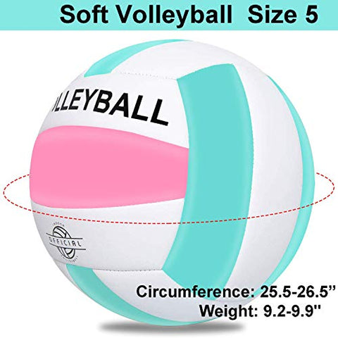 Image of EVZOM Super Soft Volleyball Beach Volleyball Official Size 5 for Outdoor/Indoor/Pool/Gym/Training Premium Volleyball Equipment Durability Stability Sports Ball