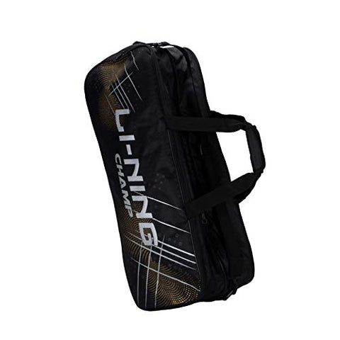 Image of Li-Ning Champ ABDP374 Polyester Badminton Kit-Bag (Black) with Shoe Bag
