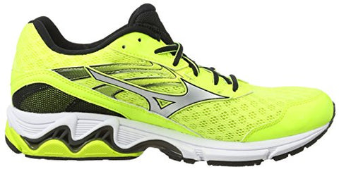 Image of Mizuno Men R613B53 Wave Inspire 12 Yellow/Silver/Black Running Shoes-6 UK/India (39 EU) (J1GC164407)