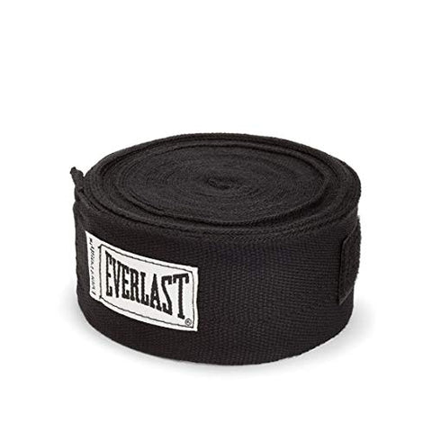 Image of Everlast - 4456B Cotton Hand Wraps (Black, 180-inches)