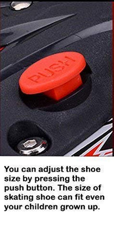 Image of RIVET ENTERPRISE Red Inline Skates Size Adjustable All PU Wheels with Aluminum-Alloy, LED Flash Light, Age Group 6-14 Years