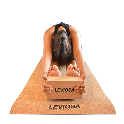 Image of LEVIOSA Cork Yoga Mat with Carry Strap (5mm, Brown)