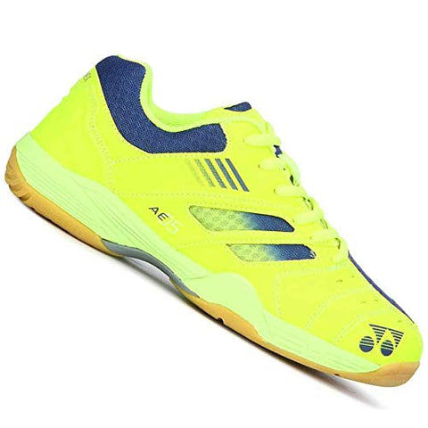 Image of Yonex Tru-Cushion V Non Marking Badminton Court Shoes, Lime/Navy - 8 UK