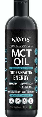 Image of Kayos Naturals MCT Oil From Coconut Unsweetened Keto Diet Sports Supplement, 490 ml