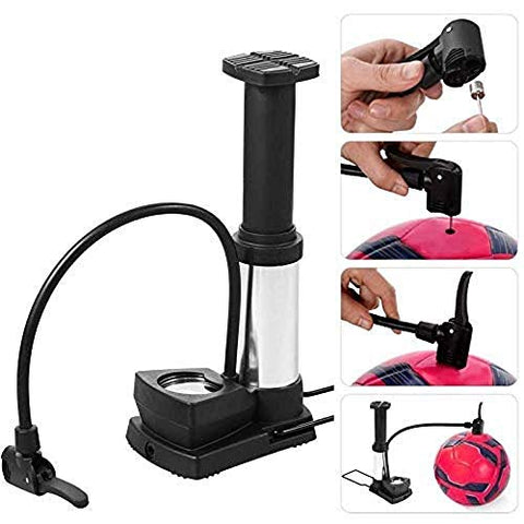 Image of DIYASHI® Portable Mini Bike Pump/Bicycle Air Pump Foot Activated Mini Floor Cycle Pump for Car Bike and Bicycle with Pressure Gauge (Standard)