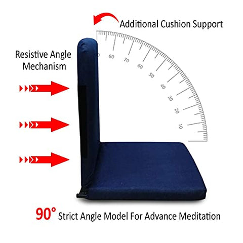 Image of Kawachi Right Angle Back Support Portable Relaxing Folding Yoga Meditation Chair (Darkblue)