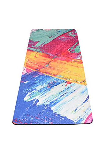 Image of MOOR Premium Design Suede 72 x 24 Inch 6mm Pastel Print Yoga Mat Non Slip High Density Anti-Tear Fitness Exercise Floor Pilates Workout