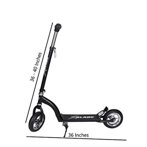 Image of Fun Ride Kids Scooter, Xblade 2 Wheel Kick Scooters for Boys and Girls with Adjustable Height and Rear Suspension Brake 2 Wheels Skate Weight Capacity Upto 50 Kg, Ideal Baby Age 3 Years+ (Black)