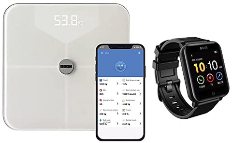 Image of GOQii SpO2 Vital Body Temperature and Blood Pressure Tracker and Balance Body Composition Monitor with 3 Months Personal Coaching Fitness Smart Vital (Black)