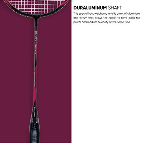 Image of Li-Ning XP-60-IV Strung Blend Badminton Racquet (Set of 2,Black/Pink, 90-95 grams , 18-20 lbs)
