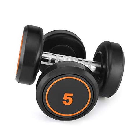 Image of Klikfit Rubber Dumbbells, 5 KG (Black) (5kg x 2pcs)