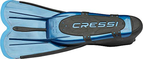 Image of Cressi Agua Short Fins for Swimming and Snorkeling, Blue, UK 12/13