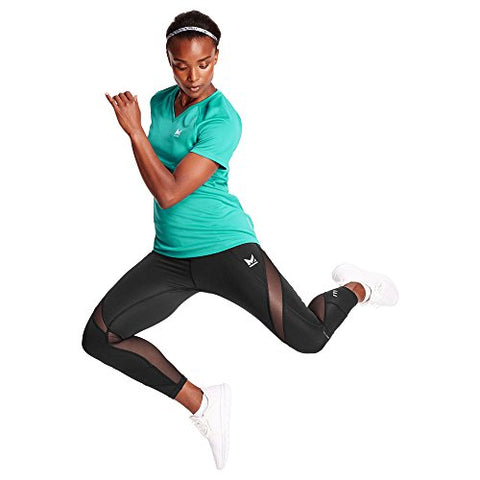 Image of Mission Women's VaporActive Alpha Short Sleeve V-Neck T-Shirt, Viridian Green, Medium