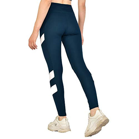 Image of Kopykat Fourway Lycra Spandex Highwaist Sports Gym Yoga Tights for Women (kop-51) (Airforce Blue - 3XL)