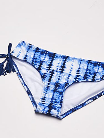 Image of Kanu Surf Girls' Big V-Neck Bikini Beach Sport 2-Piece Swimsuit, Willow Navy Tie-dye, 12