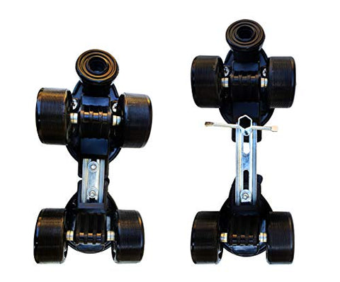 Image of Jaspo Tenacity Adjustable Senior Roller Skates Suitable for Age Group 6 to 14 Years (Black)